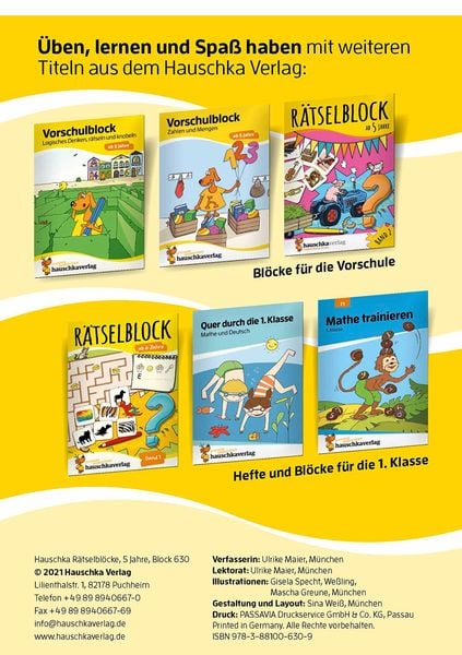 Rätselblock ab 5 Jahre - Band 1