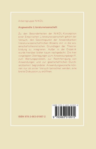 Produktbild: Angewandte Literaturwissenschaft