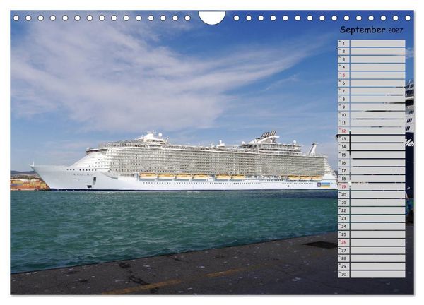 Produktbild: Riesen der Meere - Kreuzfahrtschiffe Geburtstagskalender (Wandkalender 2027 DIN A4 quer), CALVENDO Monatskalender