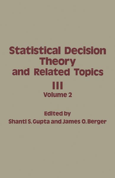 Produktbild: Statistical Decision Theory and Related Topics III