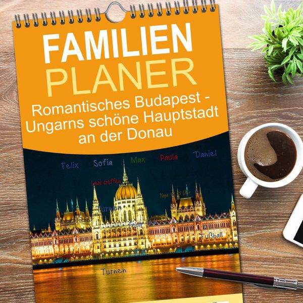 Produktbild: Familienplaner 2026 - Romantisches Budapest - Ungarns sch&ouml;ne Hauptstadt an der Donau mit 5 Spalten (Wandkalender, 21 x 45 cm) CALVENDO