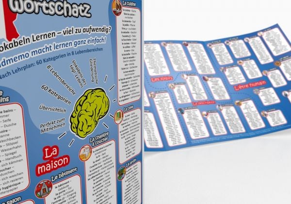 Produktbild: mindmemo Lernfolder - Grundwortschatz Franz&ouml;sisch / Deutsch - 1100 Vokabeln lernen leicht gemacht