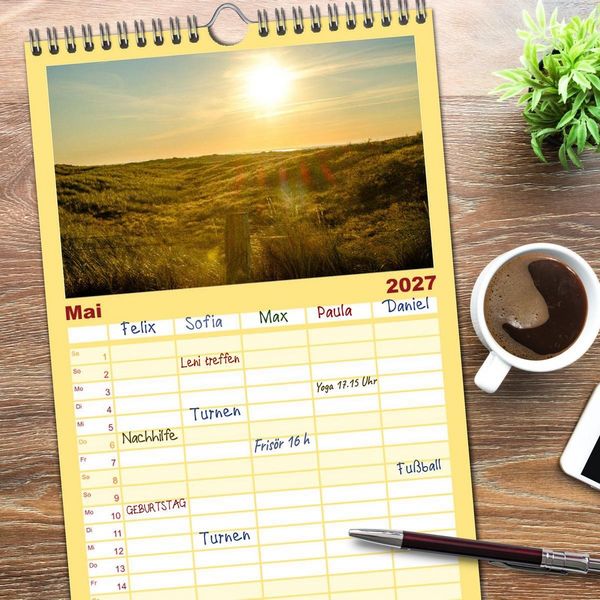 Produktbild: Familienplaner 2027 - feeling Sylt mit 5 Spalten (Wandkalender, 21 x 45 cm) CALVENDO