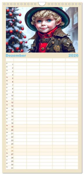 Produktbild: Familienplaner 2026 - Kleine Steampunk Stars mit 5 Spalten (Wandkalender, 21 x 45 cm) CALVENDO