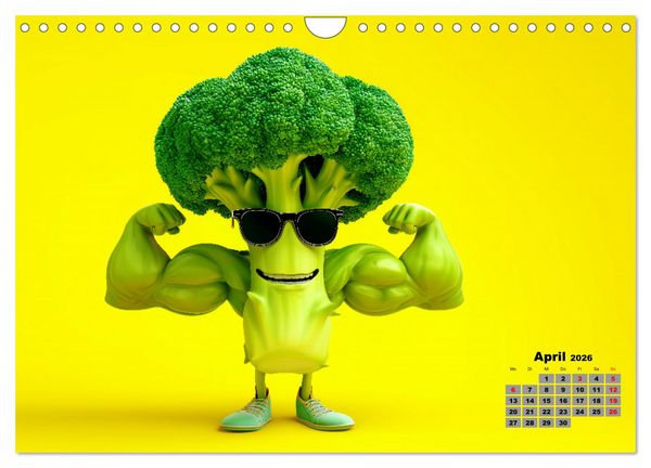 Produktbild: Vegane Power - Kalender f&uuml;r Veganer, Vegetarier und alle Pflanzenfans (Wandkalender 2026 DIN A4 quer), CALVENDO Monatskalender