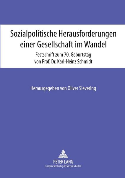 Produktbild: Sozialpolitische Herausforderungen einer Gesellschaft im Wandel