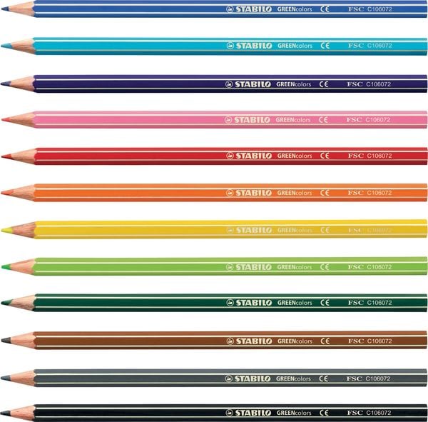 Produktbild: STABILO Umweltfreundlicher Buntstift - STABILO GREENcolors - 12er Pack - 12 verschiedene Farben