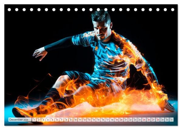 Produktbild: FOOTBALL FEVER Dynamic scenes (Desk Calendar 2026 DIN A5 landscape), CALVENDO 12 Month DeskCalendar