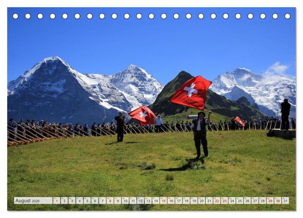 Produktbild: Bergblicke der Schweiz (Tischkalender 2026 DIN A5 quer), CALVENDO Monatskalender