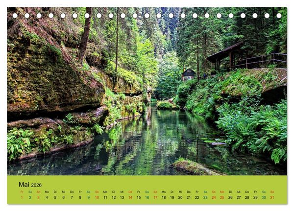 Produktbild: Im Elbsandstein - S&auml;chsisch-b&ouml;hmische Schweiz (Tischkalender 2026 DIN A5 quer), CALVENDO Monatskalender