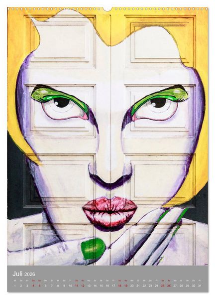 Produktbild: Street Art - Funchals T&uuml;ren der Phantasie (hochwertiger Premium Wandkalender 2026 DIN A2 hoch), Kunstdruck in Hochglanz