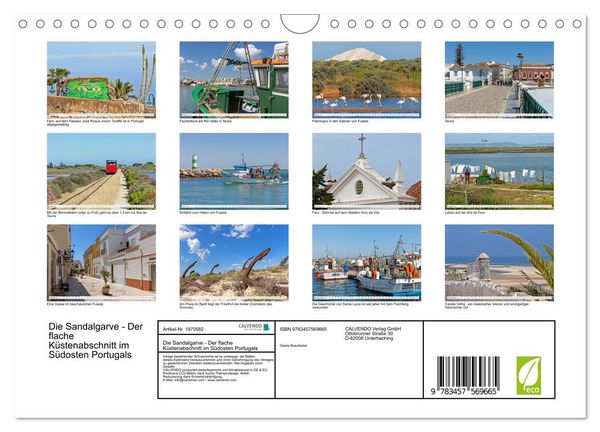 Produktbild: Die Sandalgarve - Der flache K&uuml;stenabschnitt im S&uuml;dosten Portugals (Wandkalender 2026 DIN A4 quer), CALVENDO Monatskalender