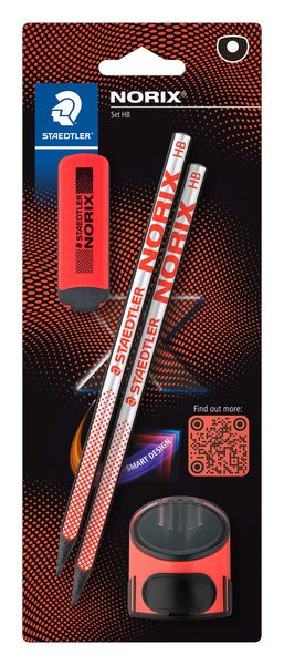 Produktbild: STAEDTLER NORIX&reg; 181, koralle + 2 Bleistiften HB, 1 Radierer und 1 Einzelspitzdose, 181 SBK2-2