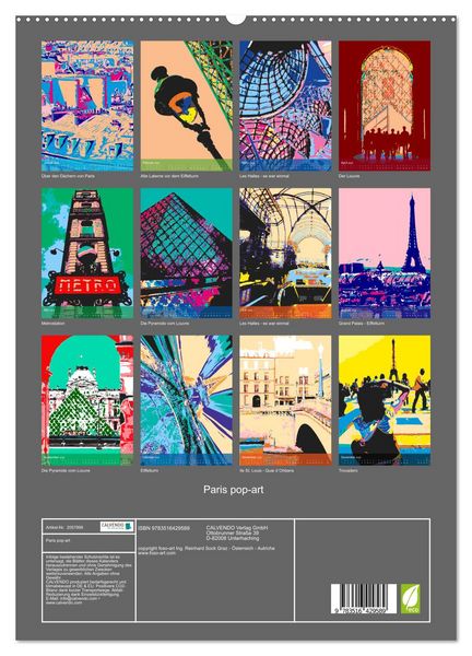 Produktbild: Paris pop-art (hochwertiger Premium Wandkalender 2026 DIN A2 hoch), Kunstdruck in Hochglanz