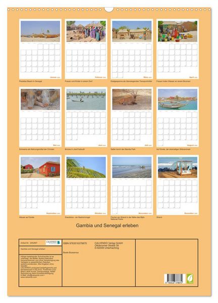 Produktbild: Gambia und Senegal erleben (Wandkalender 2026 DIN A2 hoch), CALVENDO Monatskalender