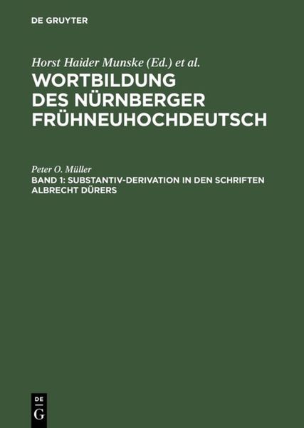Produktbild: Substantiv-Derivation in den Schriften Albrecht D&uuml;rers