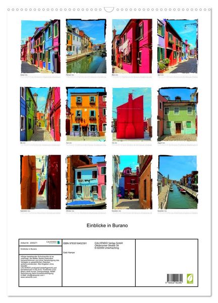 Produktbild: Einblicke in Burano (Wandkalender 2026 DIN A2 hoch), CALVENDO Monatskalender