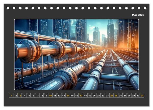 Produktbild: Zukunftsvision Megacity (Tischkalender 2026 DIN A5 quer), CALVENDO Monatskalender