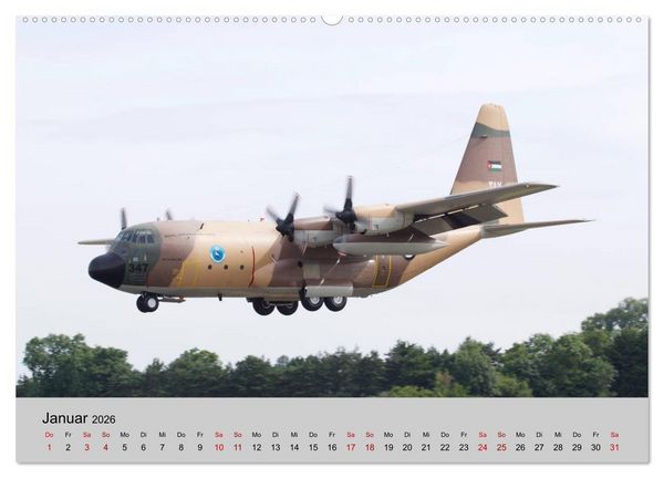 Produktbild: Transportflugzeug C-130 Hercules (hochwertiger Premium Wandkalender 2026 DIN A2 quer), Kunstdruck in Hochglanz