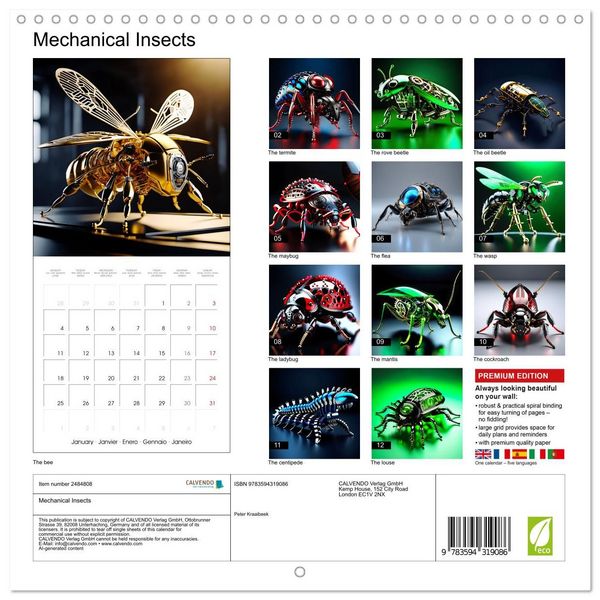 Produktbild: Mechanical Insects (Wall Calendar 2027 12 &times; 12 Inch) CALVENDO 12 Month Wall Calendar