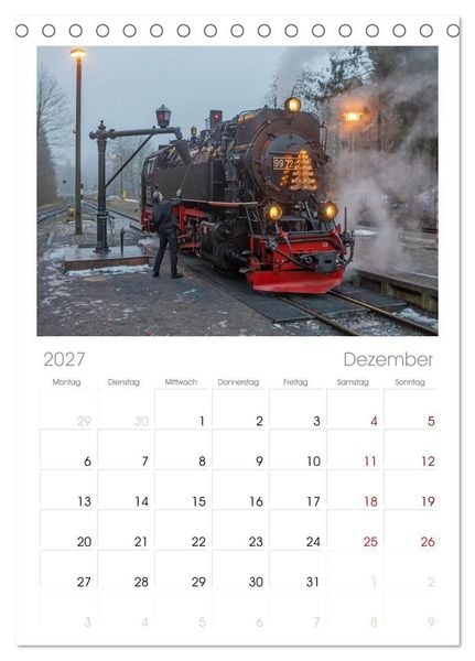 Produktbild: Tischplaner 2027 - Dampflokomotiven im Harz - Eine Reise in die goldene &Auml;ra der Eisenbahn (A5 Tischkalender zum Aufstellen) CALVENDO