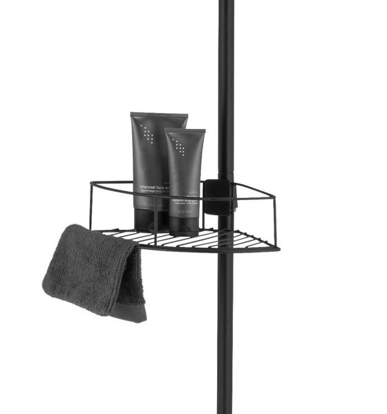 Produktbild: Teleskop-Eckregal Mod. Dolcedo Edelstahl, Schwarz matt, rostfrei