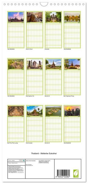 Produktbild: Familienplaner 2026 - Thailand - Welterbe Sukothai mit 5 Spalten (Wandkalender, 21 x 45 cm) CALVENDO