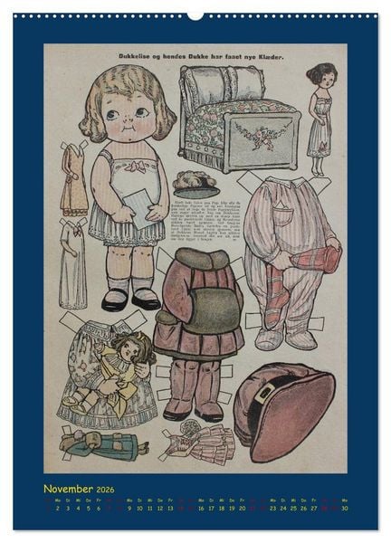 Produktbild: Dukke Lise Kalender - Anziehpuppen aus Papier (hochwertiger Premium Wandkalender 2026 DIN A2 hoch), Kunstdruck in Hochglanz