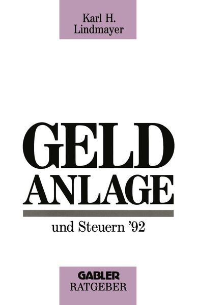 Produktbild: Geldanlage und Steuern '92