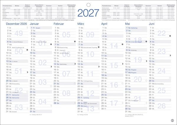 Produktbild: Tafelkalender A4 2027