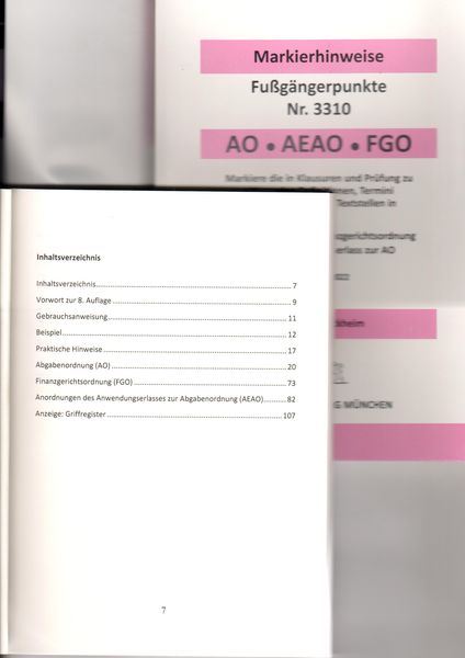 Produktbild: ABGABENORDNUNG & FGO D&uuml;rckheim-Markierhinweise/Fu&szlig;g&auml;ngerpunkte f&uuml;r das Steuerberaterexamen: D&uuml;rckheim'sche Markierhinweise