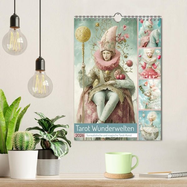 Produktbild: Tarot Wunderwelten. Surrealistische und magische Tarot-Kunst (Wandkalender 2026 DIN A4 hoch), CALVENDO Monatskalender