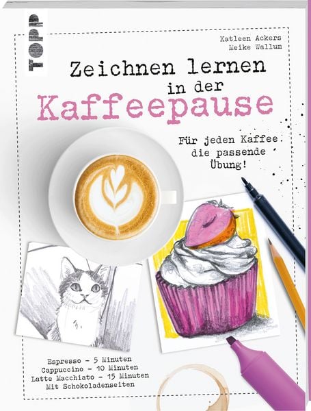 Zeichnen lernen in der Kaffeepause, Taschenbuch von Katleen Ackers,Meike Wallum, Frechverlag GmbH, 978-3-7358-8237-0