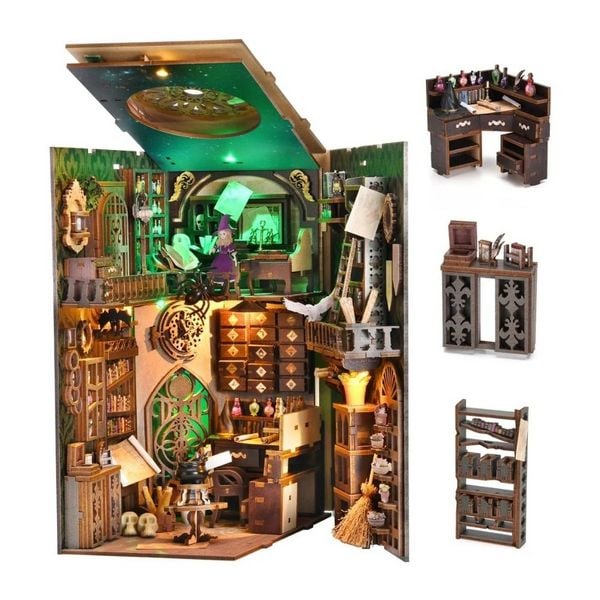 Produktbild: FiguredArt SL05 - DIY Book Nook, Das Haus des Zauberers, Puzzle 309 Teile, Miniatur-Diorama