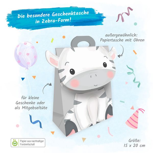 Produktbild: Tr&ouml;tsch Geschenktasche mit Verschluss Zebra