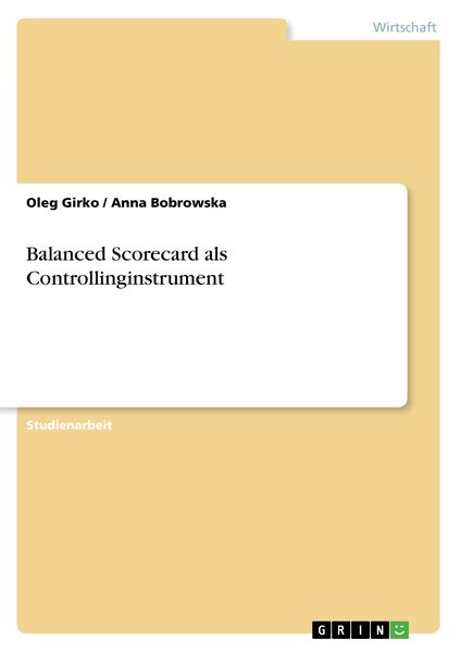 Produktbild: Balanced Scorecard als Controllinginstrument