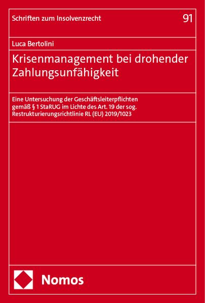 Produktbild: Krisenmanagement bei drohender Zahlungsunf&auml;higkeit