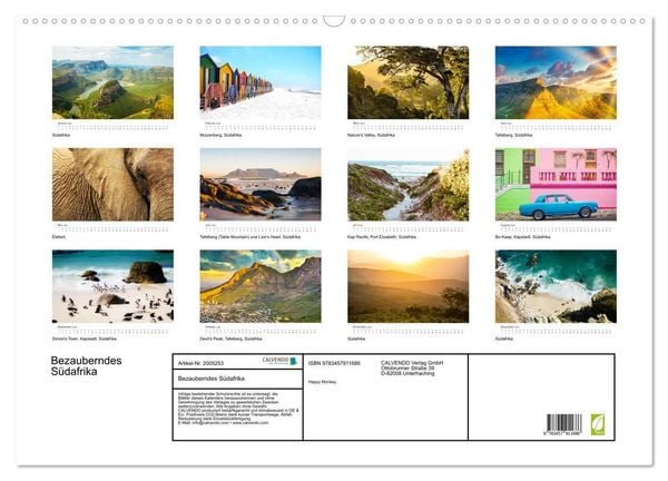 Produktbild: Bezauberndes S&uuml;dafrika (Wandkalender 2026 DIN A2 quer), CALVENDO Monatskalender