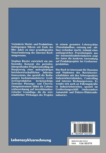 Produktbild: Lebenszyklusrechnung