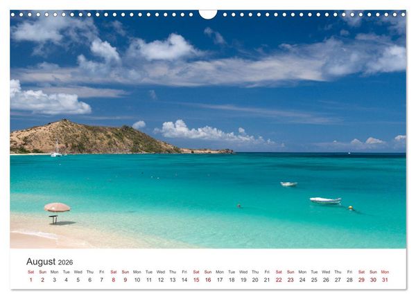 Produktbild: Caribbean beaches and the shades of blue (Wall Calendar 2026 DIN A3 landscape), CALVENDO 12 Month Wall Calendar