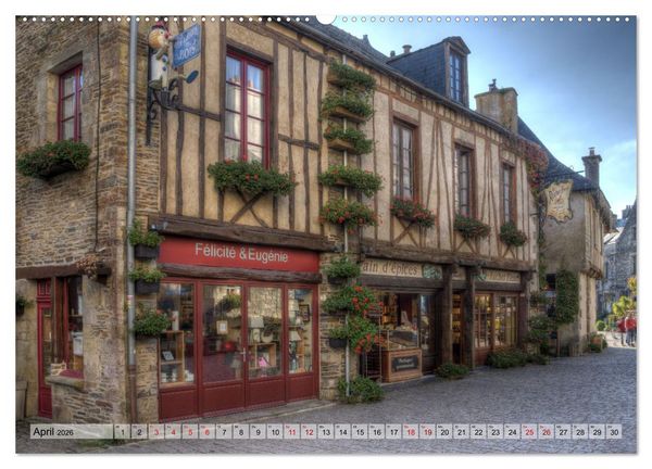 Produktbild: Rochefort-en-Terre, das Reiseziel in der Bretagne (hochwertiger Premium Wandkalender 2026 DIN A2 quer), Kunstdruck in Hochglanz