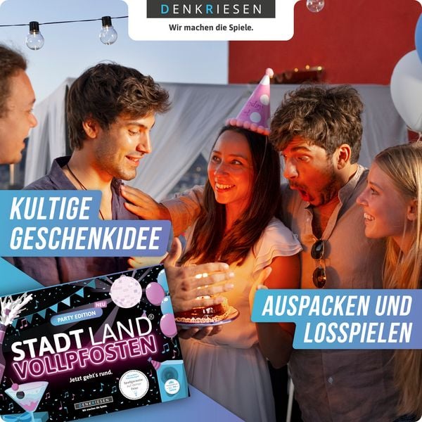 Produktbild: DENKRIESEN - STADT LAND VOLLPFOSTEN&reg; - PARTY EDITION - "Jetzt geht&rsquo;s rund."