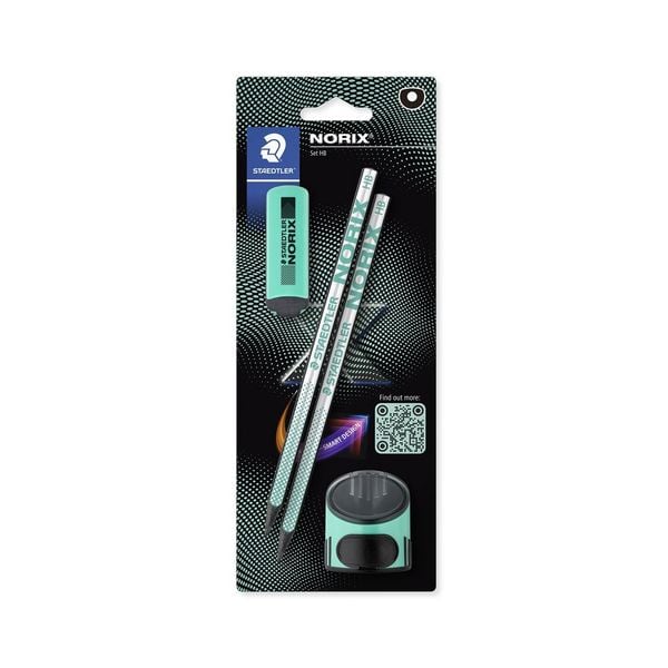 Produktbild: STAEDTLER NORIX&reg; 181, koralle + 2 Bleistiften HB, 1 Radierer und 1 Einzelspitzdose, 181 SBK2-3