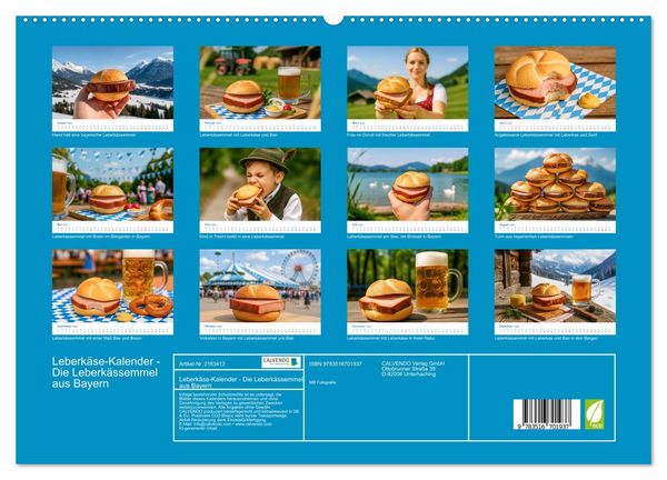 Produktbild: Leberk&auml;se-Kalender - Die Leberk&auml;ssemmel aus Bayern (hochwertiger Premium Wandkalender 2026 DIN A2 quer), Kunstdruck in Hochglanz