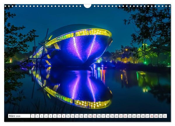 Produktbild: Bremen und Bremerhaven - Nachtaufnahmen (Wandkalender 2026 DIN A3 quer), CALVENDO Monatskalender