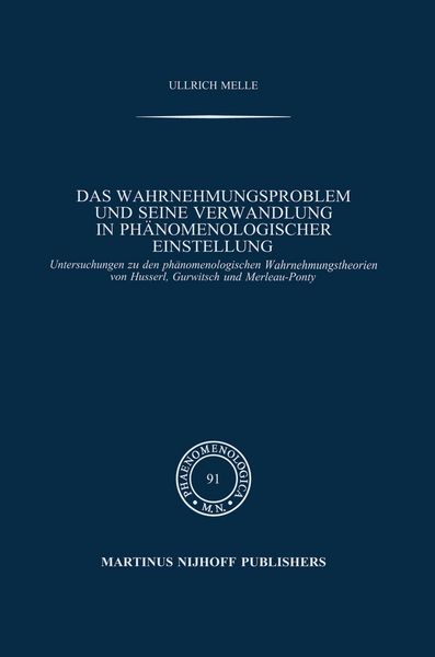 Produktbild: Das Wahrnehmungsproblem und seine Verwandlung in ph&auml;nomenologischer Einstellung