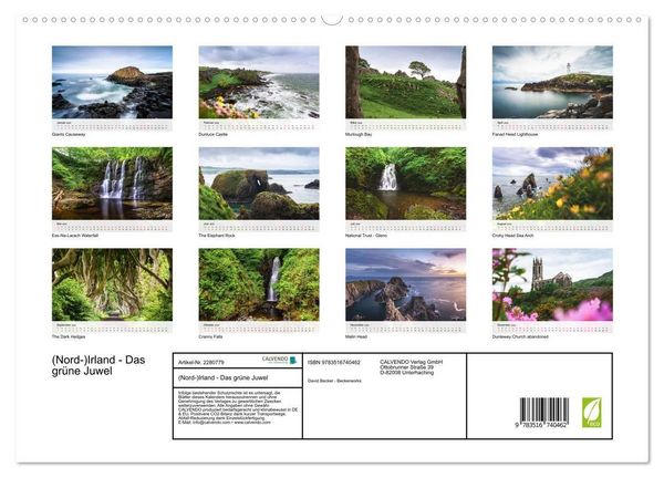 Produktbild: (Nord-)Irland - Das gr&uuml;ne Juwel (hochwertiger Premium Wandkalender 2026 DIN A2 quer), Kunstdruck in Hochglanz