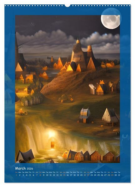 Produktbild: Moonlit Fantasies (Wall Calendar 2026 DIN A2 portrait), CALVENDO 12 Month Wall Calendar