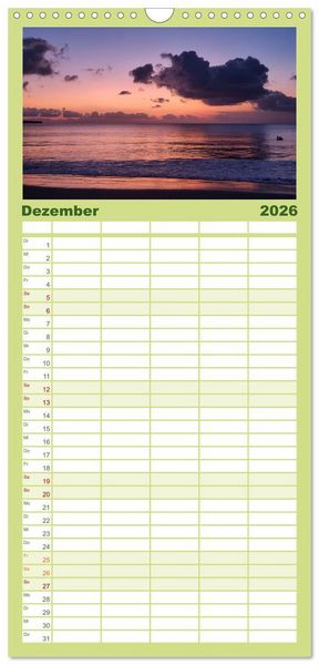 Produktbild: Familienplaner 2026 - Bali - G&ouml;tterinsel mit 5 Spalten (Wandkalender, 21 x 45 cm) CALVENDO