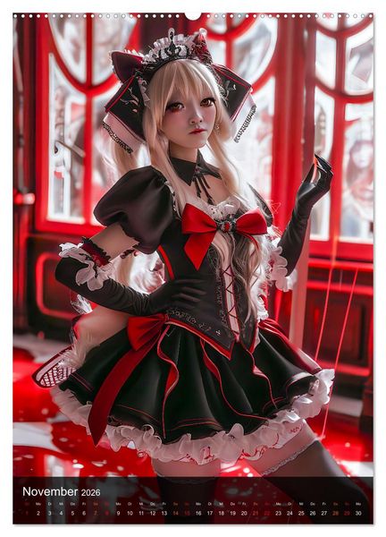 Produktbild: Anime-Girls - Japanische Kawaii-Sch&ouml;nheiten im Anime-Stil (hochwertiger Premium Wandkalender 2026 DIN A2 hoch), Kunstdruck in Hochglanz